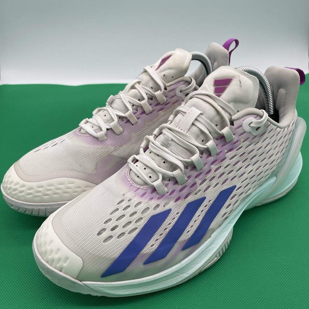 Adidas Adizero Cybersonic Women Tennis Shoes White Blue Aqua All Court Size 9.5